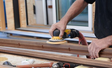 Man building a window